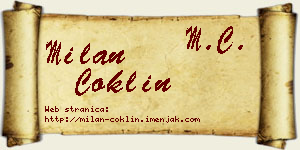 Milan Coklin vizit kartica